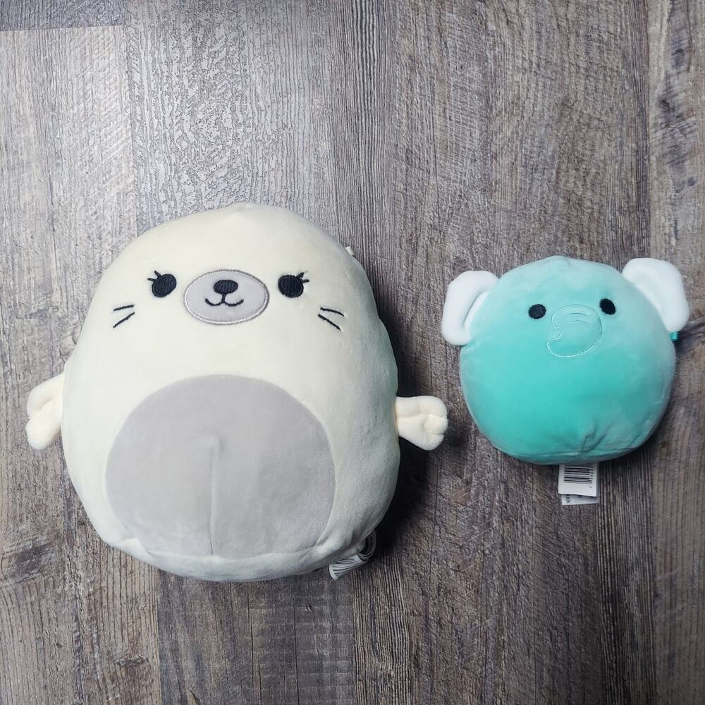 Squishmallows Lucille Seal & Diego Elephant Plush Bundle Set of 2